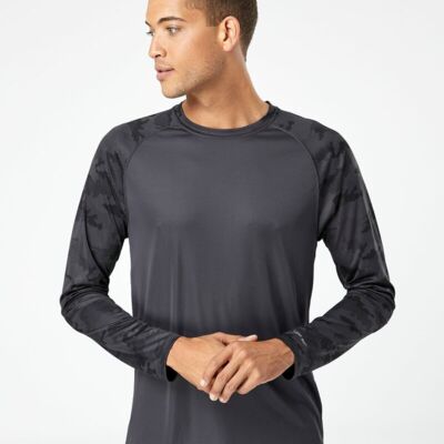 Unisex Cayman Performance Camo Colorblocked Long Sleeve T-Shirt Thumbnail