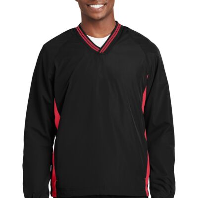 Tipped V Neck Raglan Wind Shirt Thumbnail