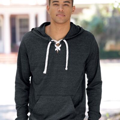 Unisex Jersey Sport Lace Hooded Pullover Thumbnail